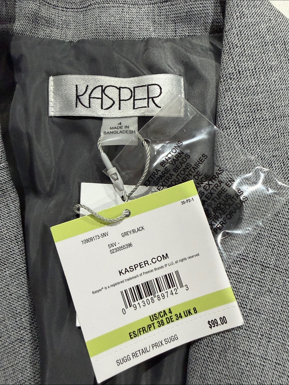 NWT Kasper Grey Women's Two-Piece Suit - 4 - Picture 4 of 14